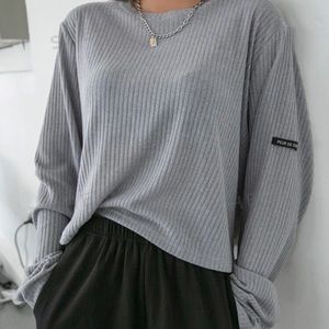 DAZY patched ribbed tulip back tee